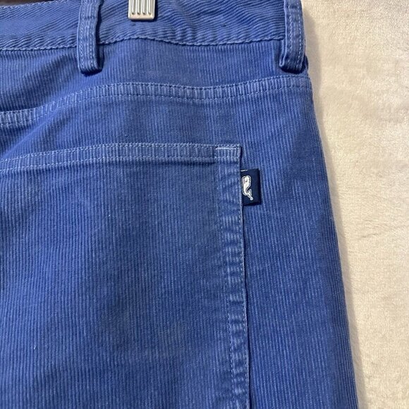 Vineyard Vines Pants Men's 38x32 Blue Corduroy Flat Front Straight Leg Preppy - Picture 8 of 13